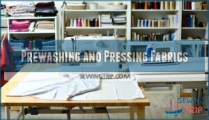 prewashing and pressing fabrics