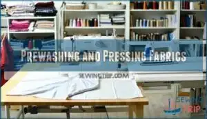 prewashing and pressing fabrics