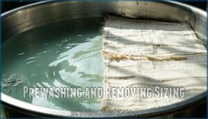 prewashing and removing sizing