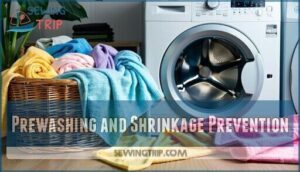 prewashing and shrinkage prevention