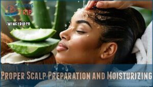 proper scalp preparation and moisturizing