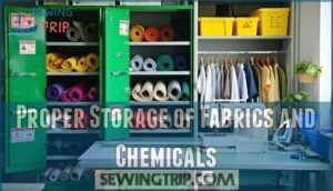 proper storage of fabrics and chemicals