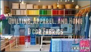 quilting, apparel, and home décor fabrics