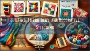 quilting, embroidery, and decorative stitching