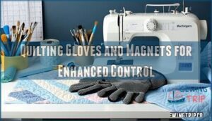 quilting gloves and magnets for enhanced control