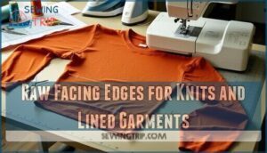 raw facing edges for knits and lined garments
