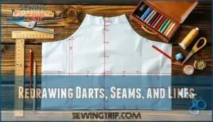 redrawing darts, seams, and lines