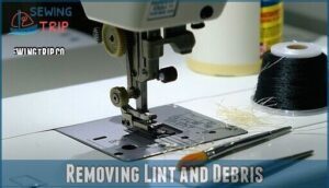 removing lint and debris