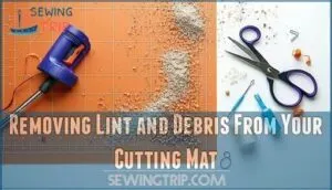 removing lint and debris from your cutting mat
