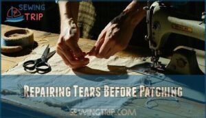 repairing tears before patching