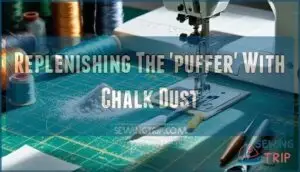 replenishing the 'puffer' with chalk dust