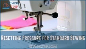 resetting pressure for standard sewing