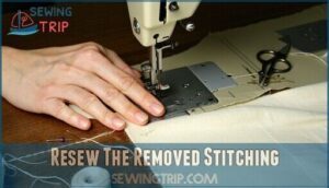 resew the removed stitching