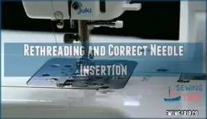 rethreading and correct needle insertion