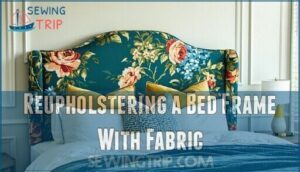 reupholstering a bed frame with fabric
