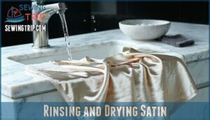 rinsing and drying satin