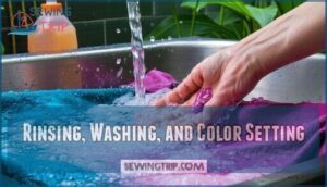 rinsing, washing, and color setting