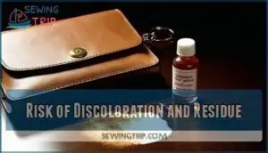 risk of discoloration and residue