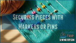 securing pieces with markers or pins