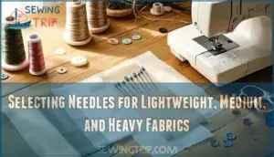 selecting needles for lightweight, medium, and heavy fabrics