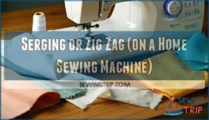 serging or zig zag (on a home sewing machine)