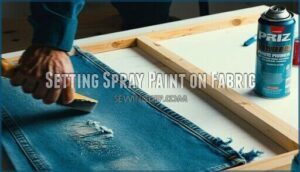 setting spray paint on fabric