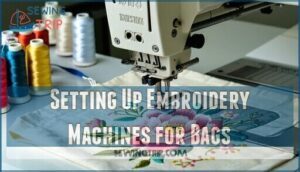 setting up embroidery machines for bags