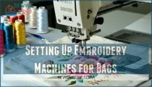 setting up embroidery machines for bags