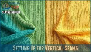 setting up for vertical seams