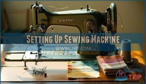 setting up sewing machine