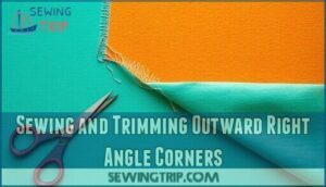 sewing and trimming outward right angle corners