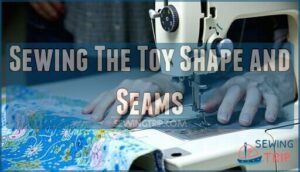 sewing the toy shape and seams