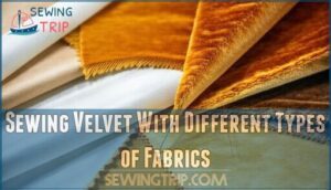 sewing velvet with different types of fabrics