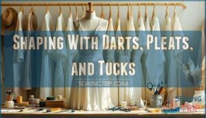 shaping with darts, pleats, and tucks