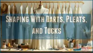 shaping with darts, pleats, and tucks