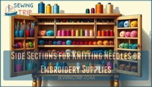 side sections for knitting needles or embroidery supplies