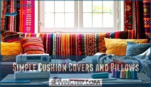 simple cushion covers and pillows