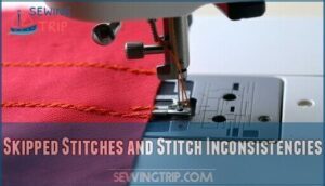 skipped stitches and stitch inconsistencies
