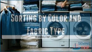 sorting by color and fabric type