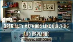 specialty methods like quilting and applique
