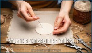 starting and securing your stitch