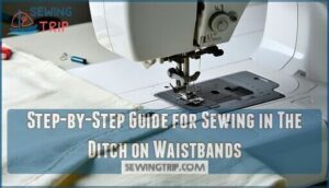 step-by-step guide for sewing in the ditch on waistbands