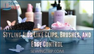 styling aids like clips, brushes, and edge control
