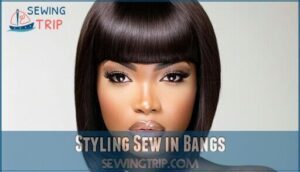 styling sew in bangs
