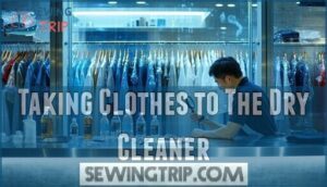 taking clothes to the dry cleaner