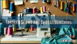 tangled seams and thread bunching