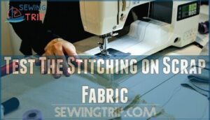 test the stitching on scrap fabric
