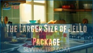 the larger size of jello package