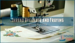 thread breakage and fraying