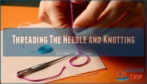 threading the needle and knotting